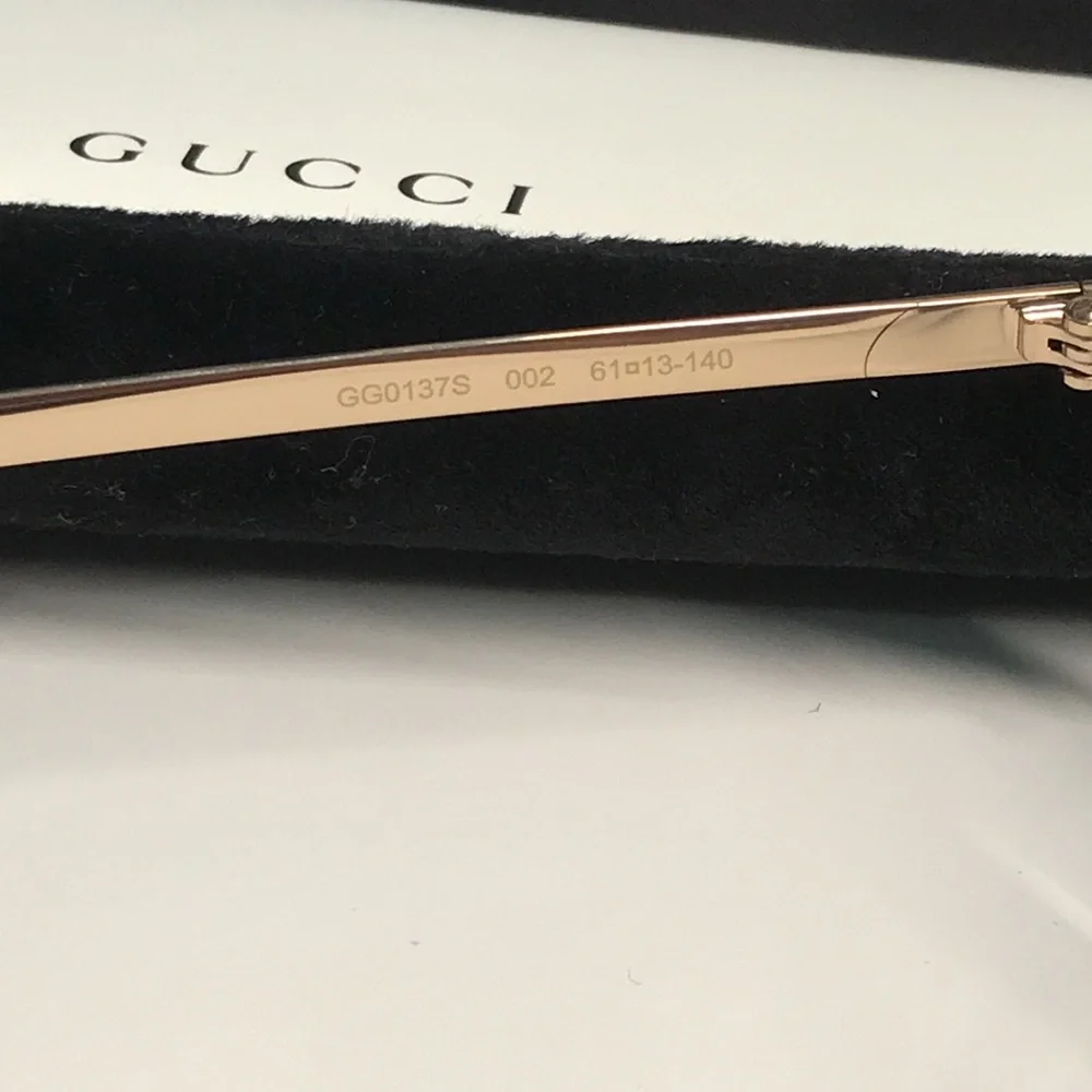 ✨ Brand New Gucci GG0137S 002 Aviator Sunglasses – Gold Frame with Grey Lenses ✨